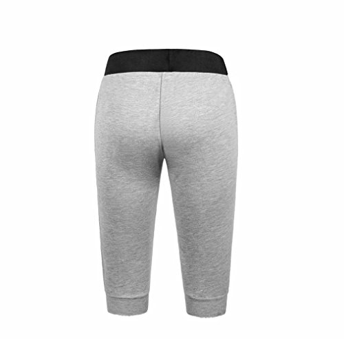 Respctful Men Sport Fitness Jogging Elastic Stretchy Cotton Mid Waist Bermuda Sweatpants Short Pant (Gray, M)
