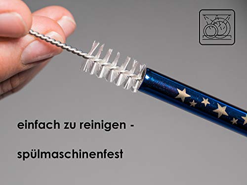 DREABA Premium Edelstahl Design Trinkhalme graviert - wiederverwendbare Metall-Strohhalme 8 mm mit Muster-Gravur 6er-Set… – Bild 6