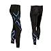 2XU Mens Ice Compression Tights, black/Cool Blue, Large