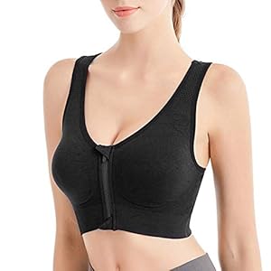 Moaly Sport BH, Ademend Zip Front Sport BH, Schokbestendig Draadloos Running Vest Yoga BH Ondergoed voor Vrouwen