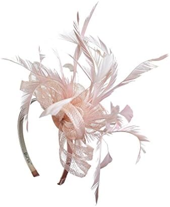 Stylish Feather Fascinator Headband - Light Pink