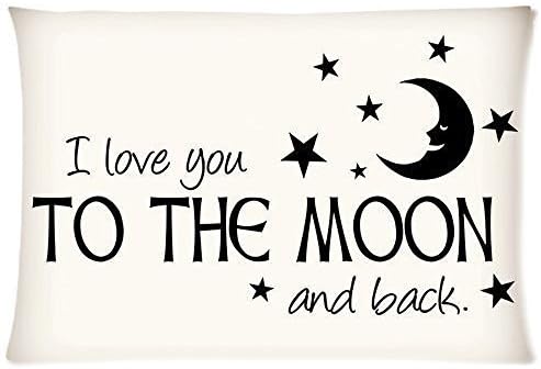 Ulive Fashion Home Decorative Pillow Cover I Love You To The Moon And Back Rectangle Pillow Cases 20*30Inch Two Sides by Ulive 243