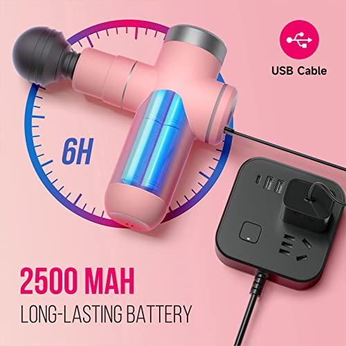 HAUSHOF Mini Massage Gun, Handheld Deep Tissue Percussion Muscle Massager Gun for Athletes, Ultra Small Portable Electric Therapy Gun for Back, Neck, Legs, Shoulder with Carry Bag, Gifts for Men Women