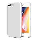 For iPhone 8 Plus Case / iPhone 7 Plus Case - MoKo Liquid Silicone Gel Rubber Slim Fit Shockproof Case with Soft Microfiber Cloth Lining Cushion for Apple iPhone 8 Plus / iPhone 7 Plus, White