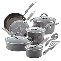 Rachael Ray - 16802 Rachael Ray Cucina Nonstick Cookware Pots and Pans Set, 12 Piece, Sea Salt Gray Rachael Ray - 16802 Rachael Ray Cucina Nonstick Cookware Pots and Pans Set, 12 Piece, Sea Salt Gray