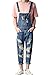 Sokotoo Men's Ankle Length Pocket Holes Ripped Jumpsuits Size 38, Blue