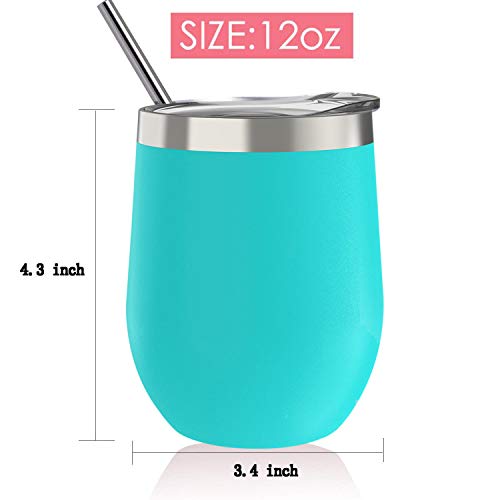 ZONEGRACE 4 Sets 12 oz Stainless Steel Stemless Wine Glass/Mug