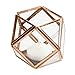 Koyal Wholesale Glass Geometric Votive Candle Holders, Bulk Set of 6, Candle Terrariums, Candle Lanterns, Party Favors, Succulent Pots, Air Plant Decor, Wedding Centerpieces (4.5 x 3.25-Inch, Copper)