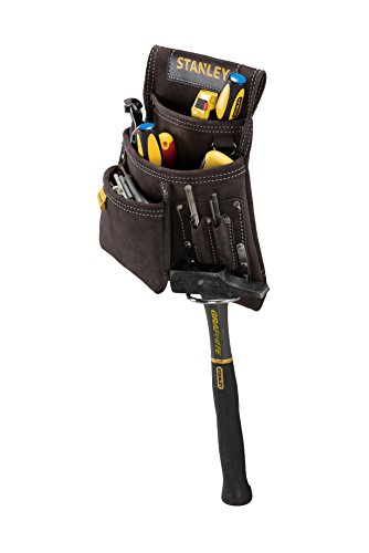 Stanley STST1-80114 Hammer- und Nageltasche aus Büffelleder, Braun/Gelb, L