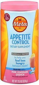 Meta Appetite Control Dietary Supplement Powder Sugar-Free Pink Lemonade Quench - 57 Servings, Pack of 5