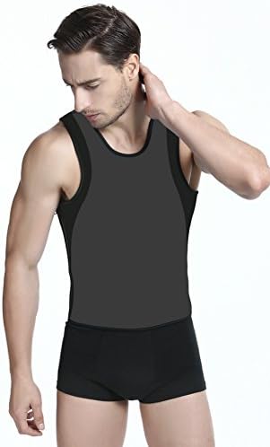 WANGWEN Mens Neoprene Firm Sweat Slimming Workout Vest with Side Zipper for Weight Loss