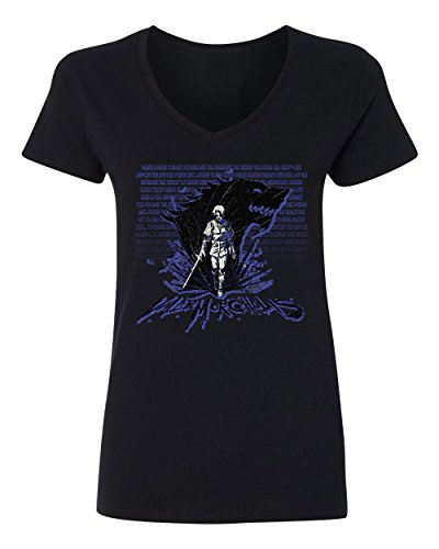 RIVEBELLA New Graphic Shirt Arya Stark Valar Morghulis Novelty Tee Thrones Womens Vneck T-Shirt