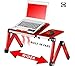 Desk York Portable Table for Computer – Adjustable Light Stand for Laptop – Widest Leg Area in The Market – Recliner Bed Lap Tray – 2 Built in Fans – Mouse Pad and USB Cord Included – Redthumb 1