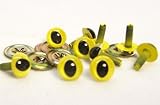 Sassy Bears 12mm Light Yellow Cat Reptile Safety Eyes for Bear, Doll, Puppet, Plush Animal and Craft - 10 Pairs