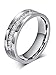 Chryssa 6mm Titanium Steel Carbide Ring with Brilliant CZ Diamonds Mens Wedding Band 5 to 12(SZZ-08) (Size 8)