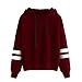 NEARTIME Women Sweater, Long Sleeve Hoodie Sweatshirt Woman Hooded Pullover Tops (M, Red)