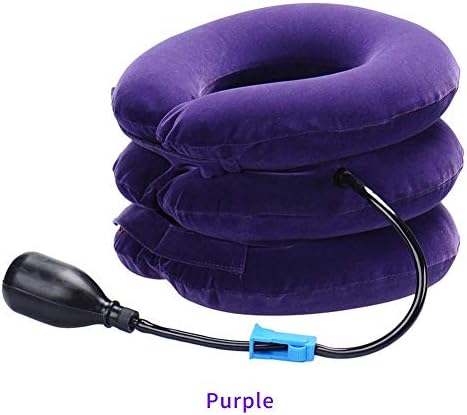 ZHUOTOP Inflatable Neck Brace Pump Up Neck Brace Neck Stretcher For Home,Work,Travel Approved for Fast Neck Pain Relief Aligns Spine Relieves Pressure Adjustable Purple