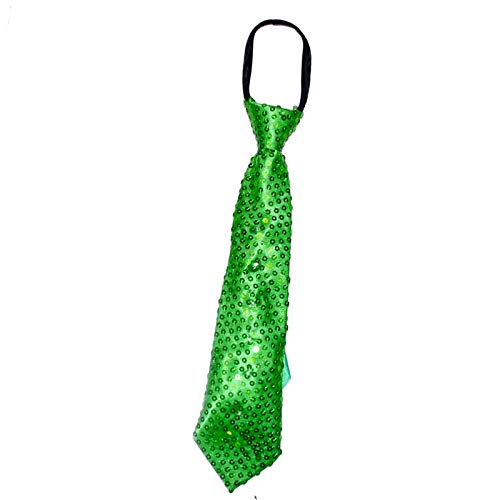 Led Light Up Flashing Sequin Party Ties (Green Green Lights)