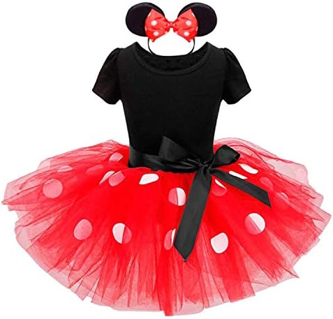 TTMOW Toddler Baby Girls' Polka Dots Party Cosplay Pageant Fancy Costume Tutu Birthday Dress Up+Ears Headband