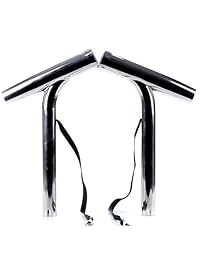 Amarine made (2 unidades), color plateado pulido acero inoxidable Outrigger elegante soporte para caña