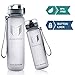 Super Sparrow Sports Water Bottle Multi-Size BPA Free & Eco-Friendly Tritan Co-Polyester Plastic - Fast Water Flow, Flip Top, Opens with 1-Click