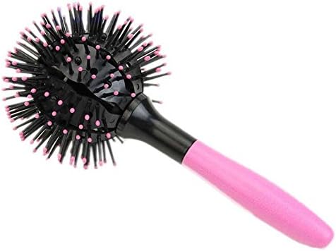 3D Bomb Curl Brush - Styling Salon Round Hair Curling Curler Comb Tool PINK