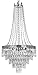 French Empire Crystal Chandelier Chandeliers Lighting, SILVER, H30 X Wd17, 4 Lights,