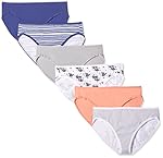 Amazon Essentials Women's Cotton Stretch Hi-Cut Brief Panty, 6 pack, Fashion Assorted, X-Large
