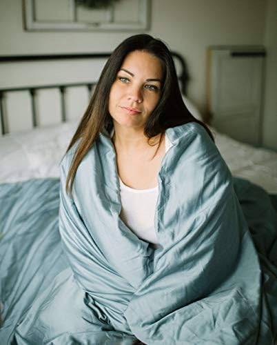 HomeSmart Products 20lb Premium Weighted Blanket with Included 400 Thread Count Bamboo Removable Duvet Cover