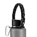 F-32 Handle for Wide Mouth Hydro Flask Water Bottles - Paracord Carrier Survival Strap Cord w/Compass, Safety Ring/Carabiner - Fits Any Wide Mouth Bottle Brand 12oz-64oz (12OZ - 64OZ, MIDNIGHT BLACK)