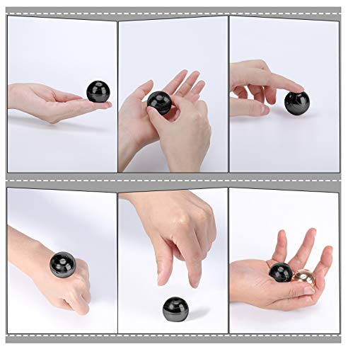 CaLeQi Desktop Ball Transfer Gyro Aluminum Alloy Kinetic Desk Toy Stress Relief Office Executive Gadgets Metal Ball Full Disassembly Rotary Decompression Toy-Small (Black) - Thumbnail 6