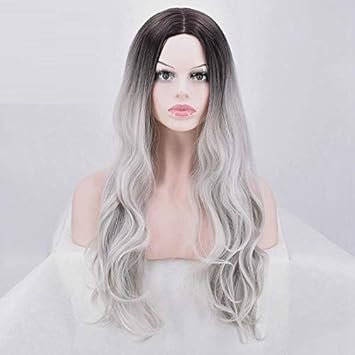 Amazon Com Ljwyc Wig Europe And America Hot Black Gradual Gray