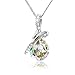Mother's Day Gift ''External Love'' Water-drop Shape Crystal Pendant Necklace for Women (Colorful Gold)
