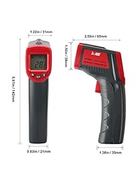 Termómetro infrarrojo (IR) digital en forma de pistola de temperatura HDE sin contacto