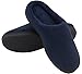 HomeTop Soft Winter Warm Memory Foam Coral Fleece House Slippers for Men ¨C Assorted Styles & Color (11-12 D(M) US, Navy Blue)