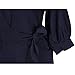 Omine Womens Lantern Sleeve Navy Blue Wear to Work With Belt Dress