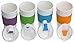 Set of 4 Double Wall Insulated Travel Mugs with Colorful Wraps and Lids, 16 Oz. - Orange, Purple, Green, Blue