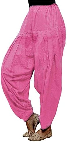 Cotton Kingdom Soft Cotton Women's Patiala Salwar With Pockets In Baby Pink (Size XS-10XL)