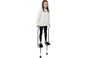 Flybar Maverick Walking Stilts for Kids - 5 Adjustable Height’s, Sturdy, Easy Assembly, Wide Non-Slip Rubber Bottom Tip, Foam Grips, Outdoor Toys for Kids 5+, 190 lbs