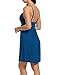 Hotouch Chemise Nightgowns Nighties Slip Dress Sexy Lingerie Negligees Gown Peacock Blue,XL