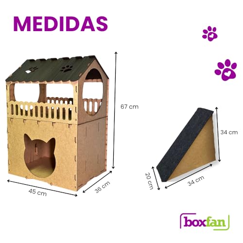 Casinha de Gato MDF CRU 2 Andares com Rampa Arranhador