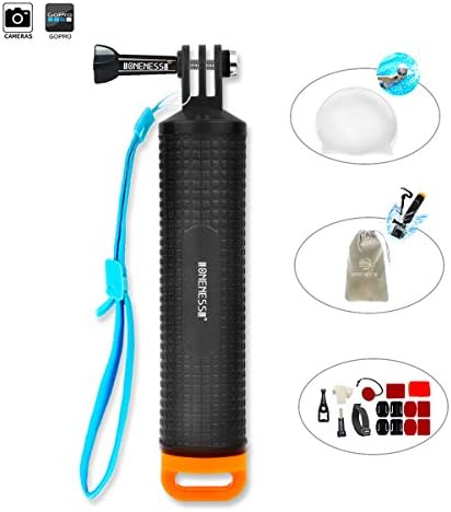 LONENESSL Waterproof Floating Hand Grip-Selfie Stick Handheld Monopod/Swimming Cap/Wrist Strap/Floaty Backdoor/Adhesive Mounts For GoPro Hero 5 4 3+3 2 1 SJ4000 SJ5000 SJ6000 Xiaomi Yi Camera