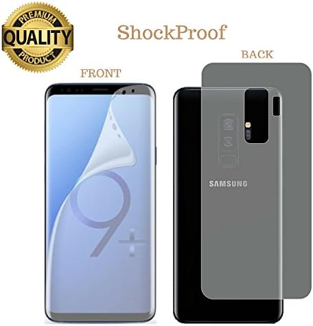 [#1 Military Grade] Samsung Galaxy S9 Plus Flexible TPU Screen Protector Film HD [Front &amp; Back] Flexible TPU Clear Not Tempered Glass [Self Heal][Shockproof][Bubble Free][3D Perfect Fit]