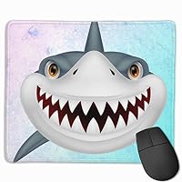 wodealmug Large Mouse Pad with Cute Animal Design Cartoon Shark with Teeth for Computer Office Gaming Gifts