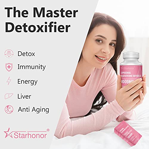 liposomal glutathione starhonor Liposomal Glutathione Softgels 1000MG, Reduced Glutathione Supplement,  Better Absorption, Non-GMO Antioxidant, Detox, Brain, Immune System, 120  Softgels in Kenya