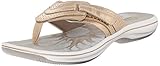 Clarks Women's Brinkley Keeley Flip Flop, Gold, 10 M US