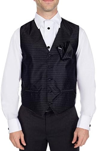 Men's Pattern Formal Vest Black for Tuxedo and Suit