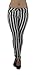 6065X - Women’s Plus Size Blk & Wht Striped 5 Pockets Classic Skinny Jeans