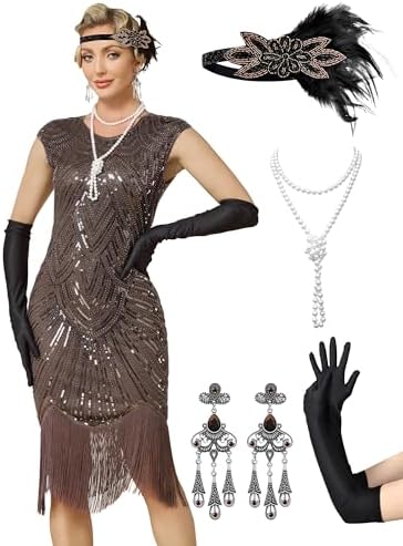 fairy couple flapper dress FAIRY COUPLE Women's 1920s V Neck Great Gatsby Oman