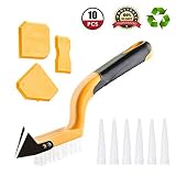 Caulking Tool Kit GOCHANGE 10 Pieces Silicone Sealant Finishing Tool Corner Angle Glass Scraper Caulk Remover and Caulk Nozzles for Bathroom Kitchen Room Floor Cleaning Tool Kit